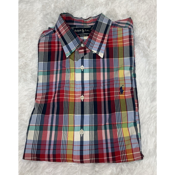 Ralph Lauren Men’s Short Sleeve Xl Button Down Multi Color Shirt - Picture 1 of 10